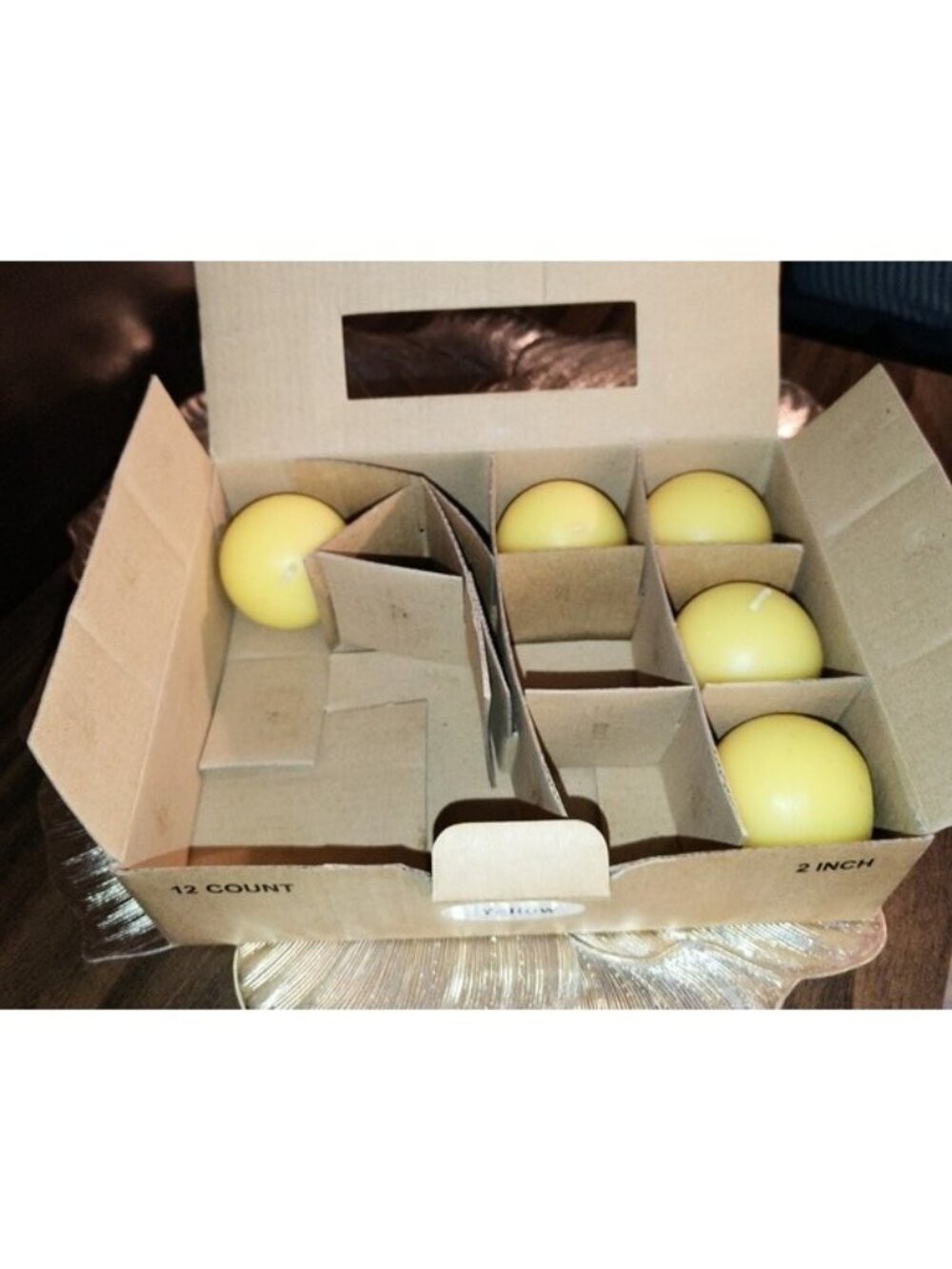 NEW Zest Candles 2 in Round Pale Yellow Candles 5 pcs.